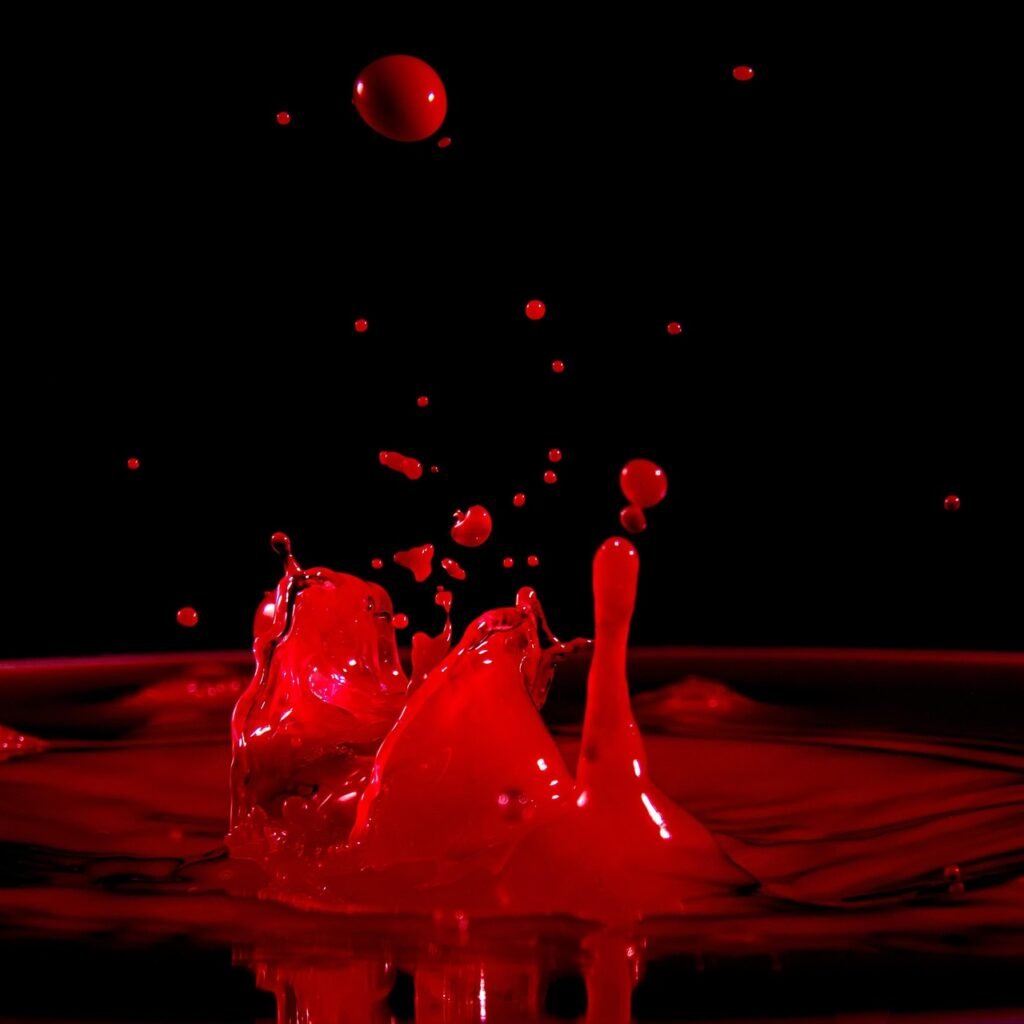 water, drip, acrylic paint, close up, red, nature, macro, splash